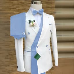 Double Breasted Formal Suits for Men Business Prom Blazer with Pants Wedding Groom Tuxedo Male Suits Custom 2 Pieces Suit Jacket