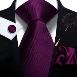 Men's Solid Necktie Cufflinks Pocket Square Lapel Pin Flower Brooch Elegant Man Wedding Shirt Accessory Set Suit Groomsmen Gifts