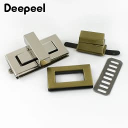 2Pcs Deepeel Metal Lock Buckle Bag Turn Twist Locks Clasp Handbag Purse Decoration Closure Buckles Bags Latch DIY Accessories