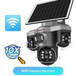 LS VISION 20MP 10X Optical Zoom 4G Solar Camera Outdoor WiFi Three Screen 3PTZ 360° Auto Tracking Security CCTV Camera V380 Pro