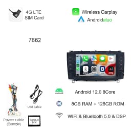 720P Carplay Android 13 Car DVD Player Navigation Stereo Autoradio GPS Radio For Mercedes Benz CLK 200K 280 350 W209 2005-2012