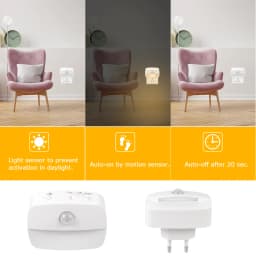 Motion Sensor LED Night Light EU/US Plug in Socket 3 Modes Night Lamp For Room Kitchen Hallway Human Induction Emergency Lightin