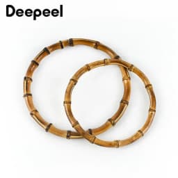 1/2Pc Round D-shaped Wooden Bag Handle Metal Ring Handbag Handles Replacement DIY Purse Luggage Handcrafted Accessories for Bags