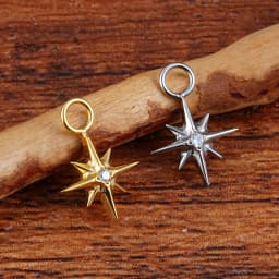 Right Grand ASTM F136 Titanium Starburst CZ North Star Charm Pendant for Ear Lobe Hoop Huggie Dangle Earrings