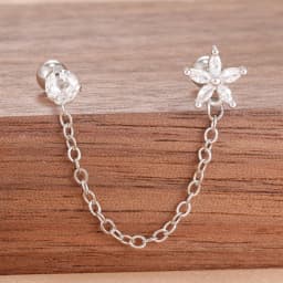 Stainless Steel Gold Color Chain Dangle Drop Earrings for Women Zirconia Pendant Clip Earring Vacation Party Jewelry Accessories