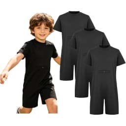 Children 3Pcs Anti-strip Adaptive Bodysuit Special Needs Clothing Short Sleeve Back Zipper Jumpsuit for Autism Sensory kids