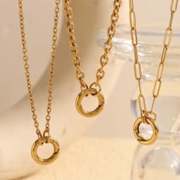 La. Muses Chain Styles Large O-Shaped Spring Buckles DIY Necklaces Stainless Steel Women's Fashion Waterproof Jewelry Gifts