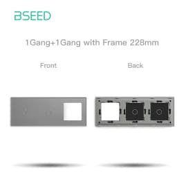BSEED EU Standard Touch Light Switch Panel With Wall Socket Frames 228mm Metal Base Included Glass Frame Without Switch Part