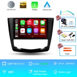 Android 16 9 Inch Carplay For RENAULT KADJAR 2015 - 2019 Car Radio Multimedia Center Bluetooth 4G Wifi Rear Camera Touch Display
