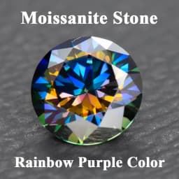 Moissanite Stone Round Cut Rainbow Purple Color DIY Charms Jewelry Making Ring Necklace Earrings Main Materials Certificate