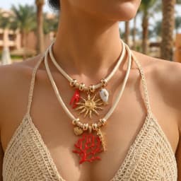 Exaggerated Red Coral Multi Layer Necklace for Women Bohemian Irregular Stone Beaded Choker Chain Vacation Party Jewelry Gift