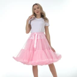 Skirt Length 55cm Women Tutu Skirt Solid Fluffy Tulle Princess Ball Gown Pettiskirt Ladys Ballet Party Performance Dress PP008