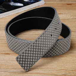 New Genuine Leather Belt with Body, Men's Headless Belt, Business Millet Plaid Belt,fashionable and Versatile Pants Belt