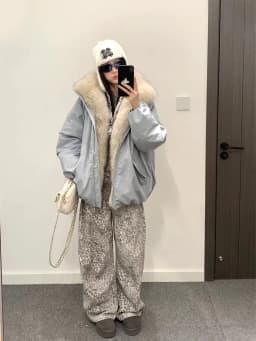 Korean Winter Removable Large Fur Collar Fashion Down Cotton Jacket Women's Long Sleeves Short Loose Thickened Pie Overcome Coat