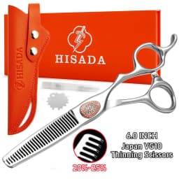 HISADA New Barber Scissors, 6.3-7.0 inch Professional Hair Cutting Scissors, Blind Hole Design Salon Scissors, Ergonomic Comfort