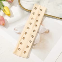 New Metal Rock Hollow Eyelet Elastic Headband Star Air Eye Studded Headbands Fabric Wide Hollow Eyelets Hair Bands Punk