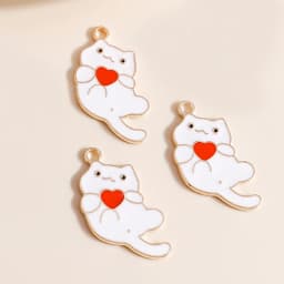 10pcs 13*17mm DIY Enamel Mini Cat Charms for Necklaces Pendants Earrings Cute Animal Charms Handmade Jewelry Making Accessories