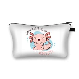 Cute Animal Sea Otters Axolotl / Ferret Pattern Cosmetic Bag Women Makeup Bags Zipper Cosmetic Cases Girl's Lipstick Holder Gift