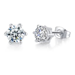 Earrings For Women 6 Claws Clear Zircon Stud Earring for Female Male Various Size Crystals Ear Accessories Earing Jewellry E035