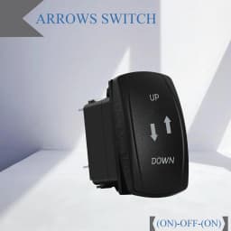 Waterproof 12V/24V 7-Pin DPDT Reverse Polarity Rocker Switch Blue LED Latching/Momentary On-Off-On for DC Linear Actuators Motor
