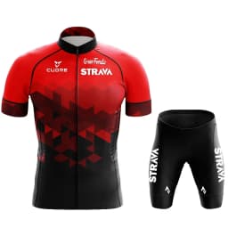2024 Jersey Set Strava Summer Short Sleeve Breathable Men's Mountain Bike Jersey Set Sweat-Wicking Quick-Drying Jersey