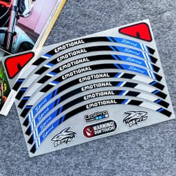 8PCS 10in 12in 13in 14 in Universal Motorcycle Wheel Tire Stickers Reflective Rim Tape Motorbike Bicycle Decals (for one wheel)
