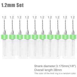 XCAN 10pcs 0.1-3.175mm PCB Drill Bit 3.175 Shank Micro Carbide Drill Bit Set For Printed Circuit Board Wood Modeling