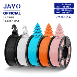 JAYO Updgrade 2.0 PLA+ 3D Filament 1.75mm PLA Plus 3D Printer Filament Neatly Wound 3D Filament PLA For FDM 3D Printer 5 Rolls