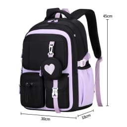 Love Pattern School Bag Backpack Pencil Case lunch bag Three Piece Set Nylon Fabric Waterproof Boy Girl Teenagers Trend Backpack