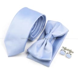 Hot Sale Bowtie Cufflink Brooch Tie Set Polyester Purple Blue Sage Green Necktie For Groom Suit Wedding Cravat Shirt Accessory