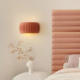 E27 French Beige Resin Wall Lamp Pumpkin Shape Wall Light Bedroom Bedside Lamp Corridor Ambient Lamp Home Decoration Ligting