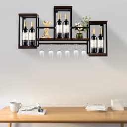 Metal Wine Bottle Holder Wall Mounted Metal Bar Wine Rack Restaurant Bottle Storage Display Holder Shelf