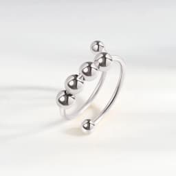SMJEL Flower Shiny Rhinestone Rotatable Fidget Spinner Ring for Women Anti Anxiety Butterfly Animal Design Anti Stress Accessory