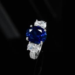 Wong Rain 100% 925 Sterling Silver Oval 5CT Sapphire High Carbon Diamond Gemstone Wedding Engagement Fine Jewelry Ring For Women
