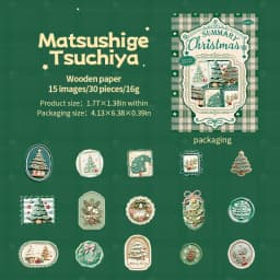 Journal GO 30pcs Retro Christmas Label Stickers Embossed Mixed Shape Holiday Decals for Junk Journals Scrapbooking Planners Card