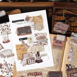 4style 40pcs Vintage Dark Art PET Stickers Creativity Decorative Diary Album Scrapbooking Collage material Junk Journal Supplies