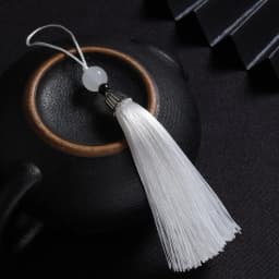 10Pcs Tassels Silky Handmade Soft Tassels Jade Bead Tassels DIY Craft Jewelry Car Key Chain Decor Pendants Smooth Fringe Trim