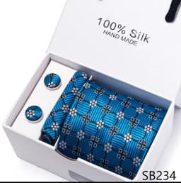 Classic Style 65 Colors Sales Silk Tie Handkerchief Cufflink Set Men Necktie Box Solid Color Sky Blue Fit Wedding Office Cravat