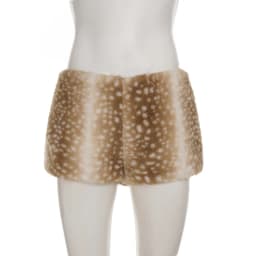 Deer Pattern Print Furry Shorts 2025 Fall Winter Women Fashion Low Waist Faux Fur Night Clubwear Casual Streetwear Bottoms