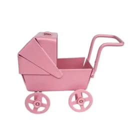 1:12 Scale Dollhouse Miniature Model Doll Accessories Ornaments Mini Baby Stroller Iron DIY Doll House Bedroom Scene Decor