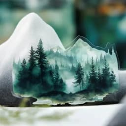 10Pcs landscape Stickers pack materials Supplies account water for Mountain decoration River manual base Scrapbook cut 125*106mm