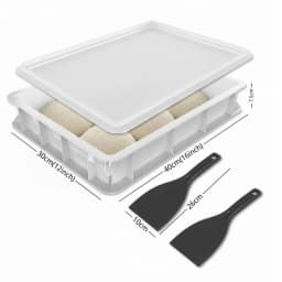 Plastic Pizza Dough Proofing Box 40x30cm Kit with 2 Dough Scraper Cutter - Stackable Fermentation Container for Homemade Pizza