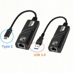 10/100/1000Mbps USB 3.0 Wired Network Card USB/Type-C to RJ45 LAN Ethernet Adapter for Laptops Desktops TV Boxes Windows