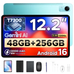 DOOGEE AORLYM P12 Pro Tablet 48GB+256GB Gemini AI 12" 2.4K 120Hz Display 12000mAh Large Battery UNISOC T7300 Widevine L1 4G Dual SIM Android 16 Smart Pad