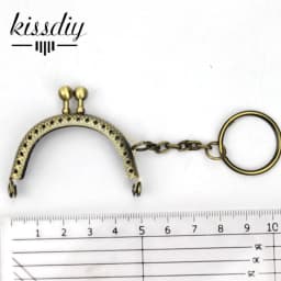 20PCS 5CM antique Bronze silver golden tone Metal Coin Purse Frames with keyring Bag Handle Kiss Clasp DIY Bag Accessories