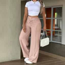 High Waist Solid Color Wide Leg Pants Autumn Chic Loose Elegant Lace-up Long Pant Office Ladies Straight Holiday Women Trousers