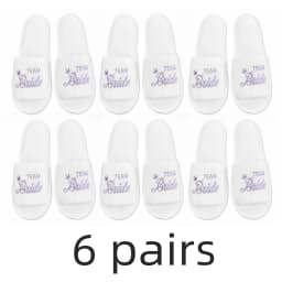 Bride & Bridesmaid, Wedding Party Guests Home Slip On Shoes Bridal Party Slippers Open-toe With Golden, Mint Green and Pink