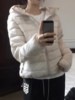 Korean Style Women's Winter Cotton Jacket Lightweight Long Sleeve Hooded Outdoor Coat Slimming Thin Bone Design Casual Fashion