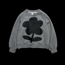 imakokoni Grey Large Flower Print Crew Neck Sweatshirt Tops Women's Hoodies & Sweatshirts Casual Female Clothing for Women