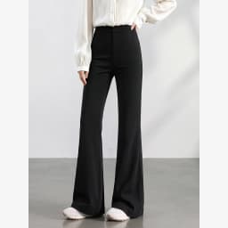 VIMLY Women's Black Flare Pants 2026 Autumn New Fashion Elegant High‑waist Versatile Pants Casual Office Lady Trousers 31738